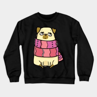 I love Pugs in scarf Crewneck Sweatshirt